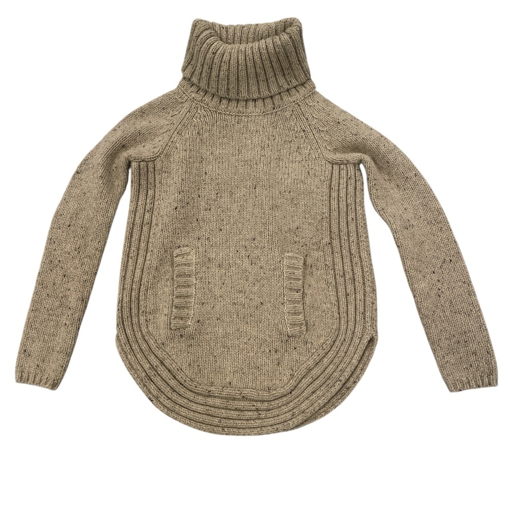 Cynthia Rowley Cowl Neck Sweater Wool Chunky Blend Oatmeal Color Size XS - Picture 2 of 10